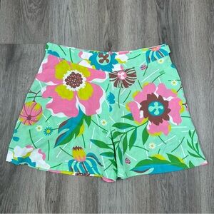 Disney Parks Dapper Day Shorts Women’s L Floral Colorful Garden‎ Party Green